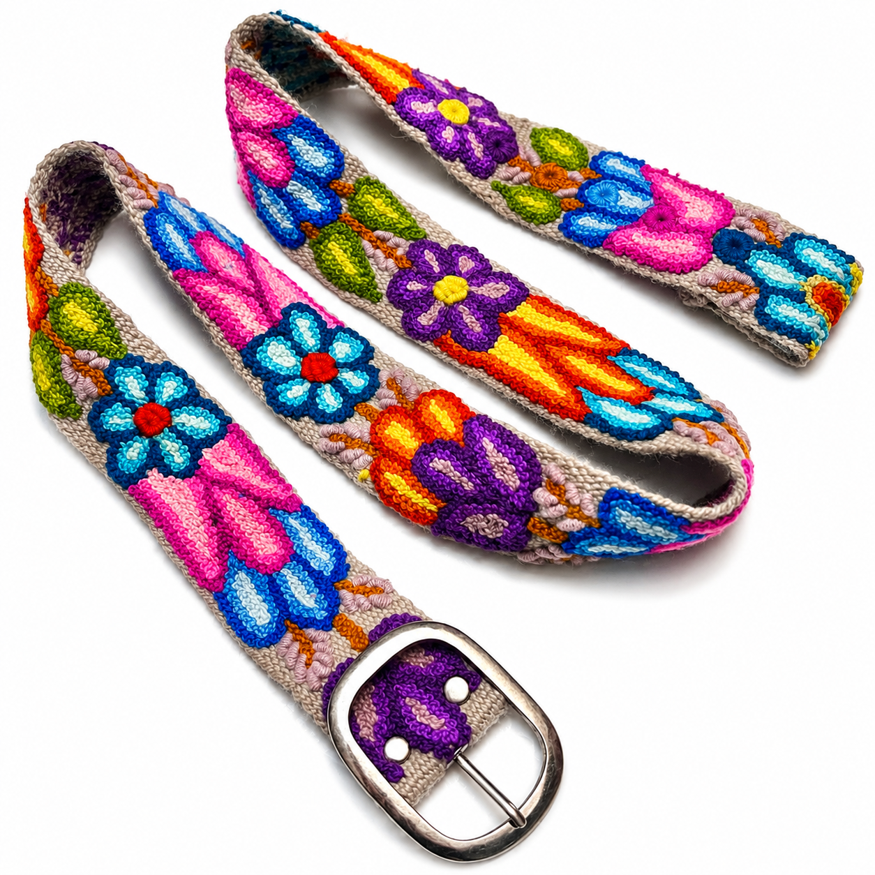 Hand-Embroidered Alpaca Belt – SIZE XL