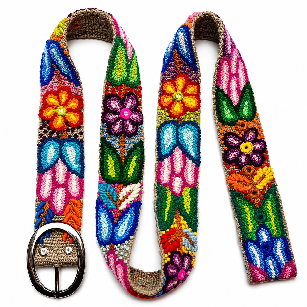 Hand-Embroidered Alpaca Belt – SIZE XL