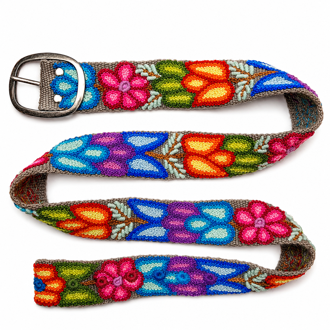 Hand-Embroidered Alpaca Belt – SIZE XL