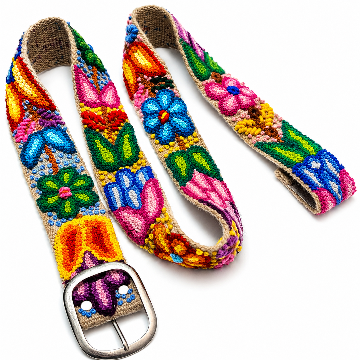 Hand-Embroidered Alpaca Belt – SIZE XL