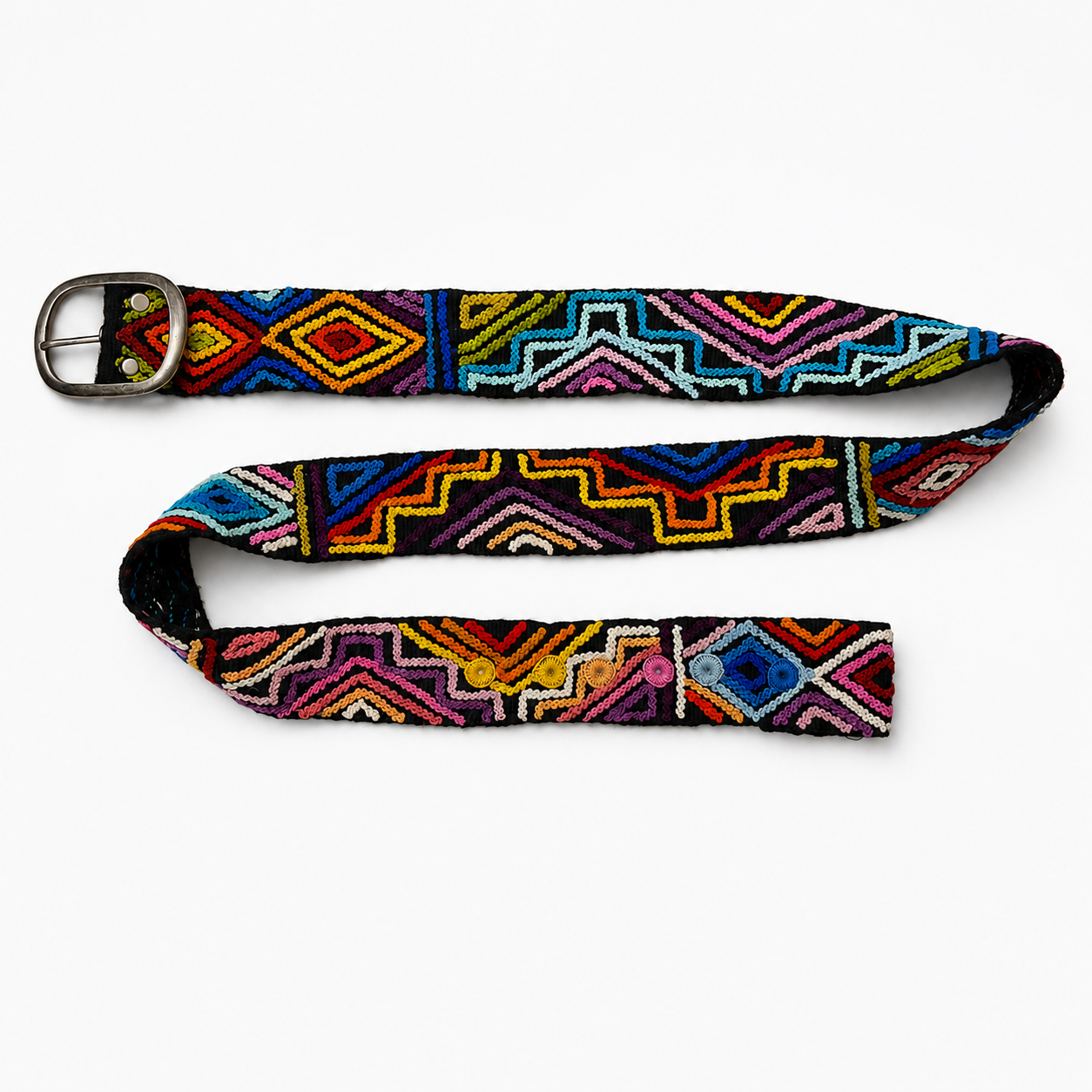 Hand-Embroidered Alpaca Belt – SIZE XL