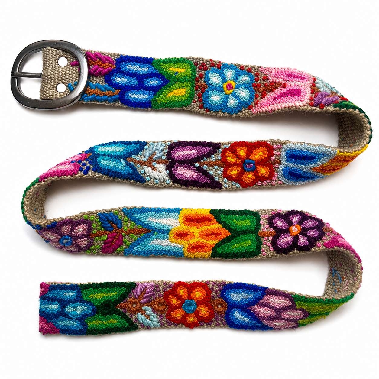 Hand-Embroidered Alpaca Belt – SIZE XL