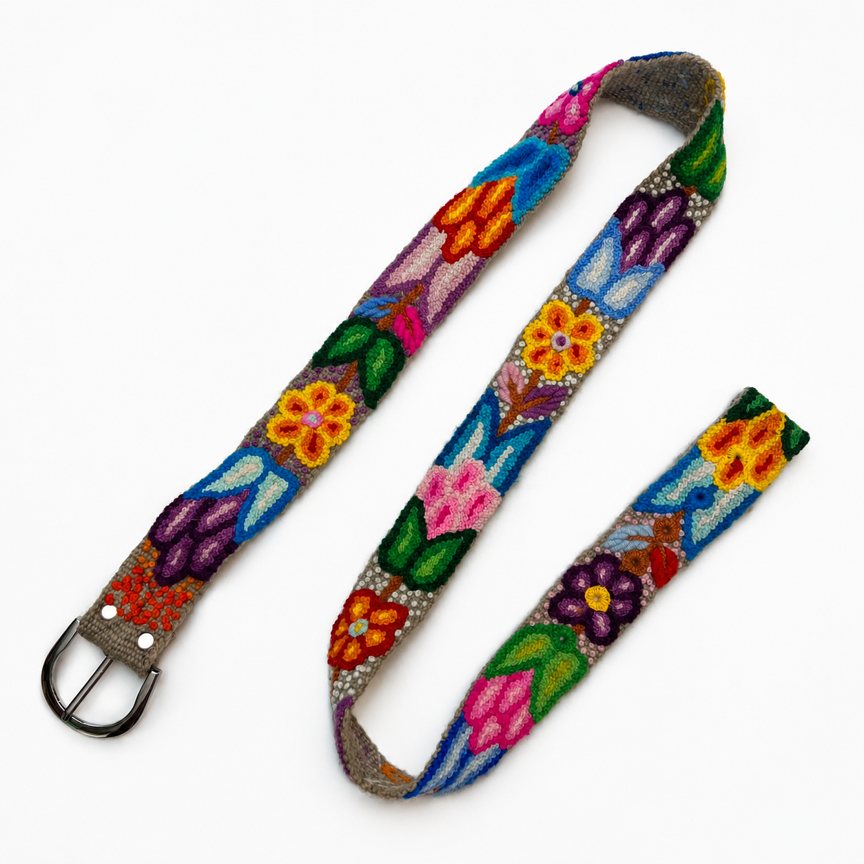 Hand-Embroidered Alpaca Belt – SIZE XL
