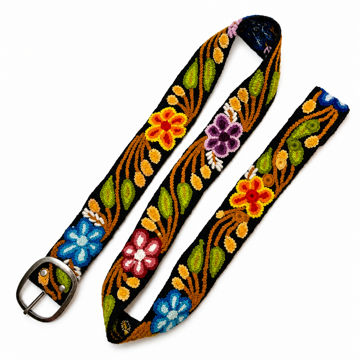 Hand-Embroidered Alpaca Belt – SIZE XL