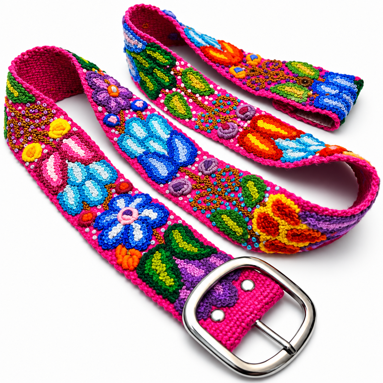 Hand-Embroidered Alpaca Belt – SIZE XL