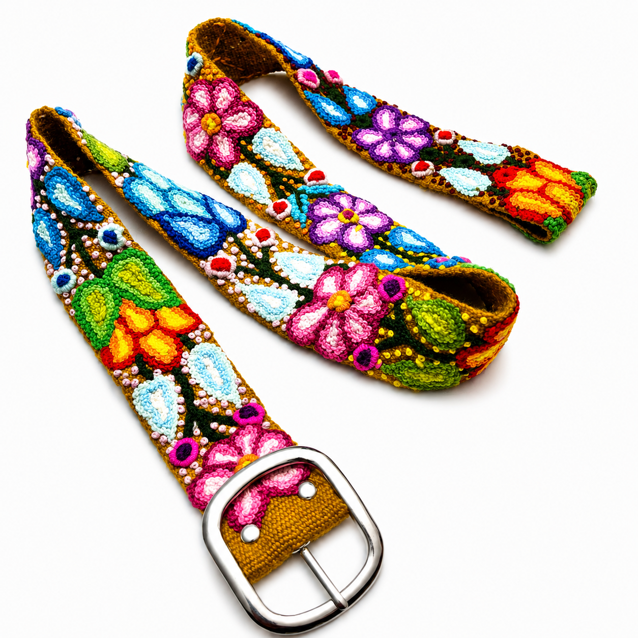 Hand-Embroidered Alpaca Belt – SIZE XL