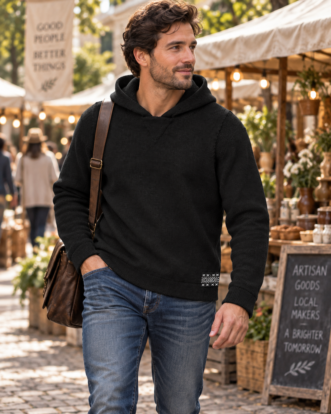 Luxury Baby Alpaca Hoodie – Heat Regulating Designer Outdoor Sweater for Men