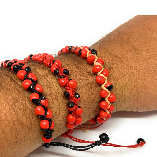 Handmade Peruvian Huayruro seed, good luck bracelet. - Peruvian Accent