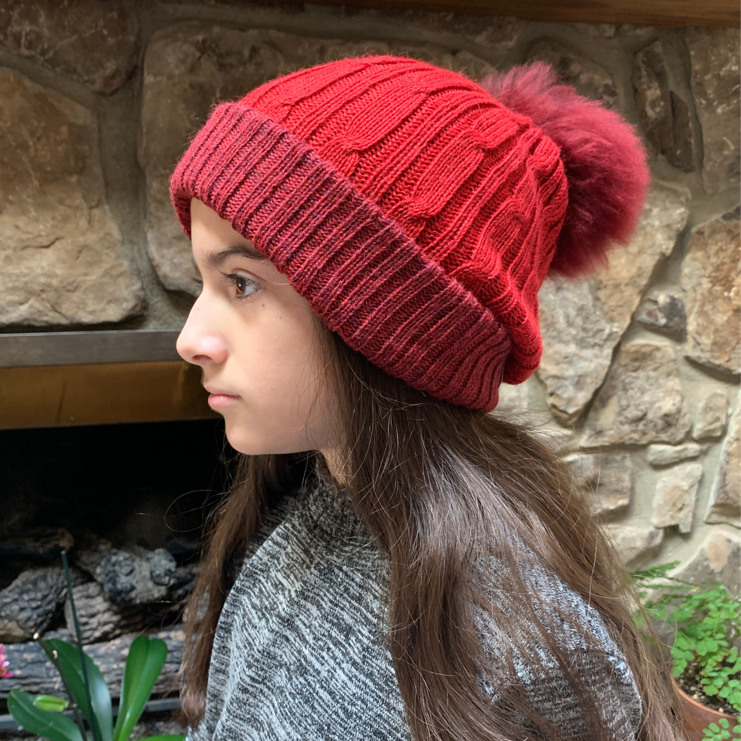 Handmade Suri Alpaca fur pom pom Beanies by Peruvian Accent.