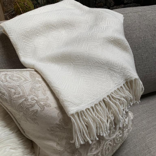 Royal Bone Alpaca Blanket- Peruvian Accent
