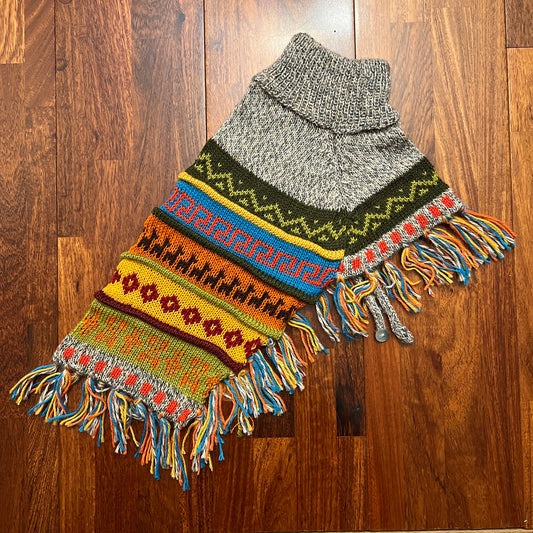 Oatmeal color Alpaca dog poncho by Peruvian Accent