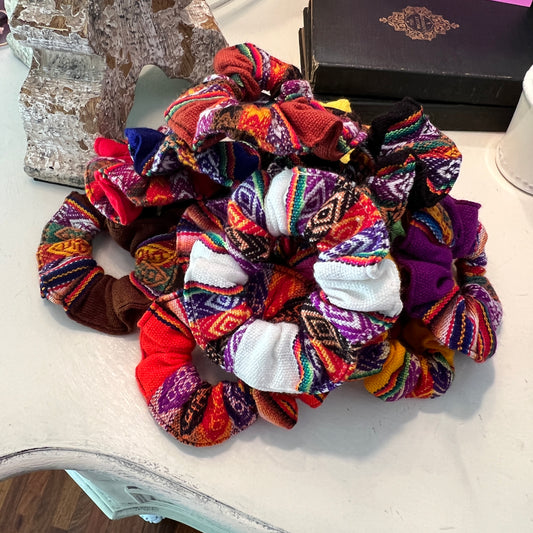Traditional Handmade Peruvian Manta Scrunchies