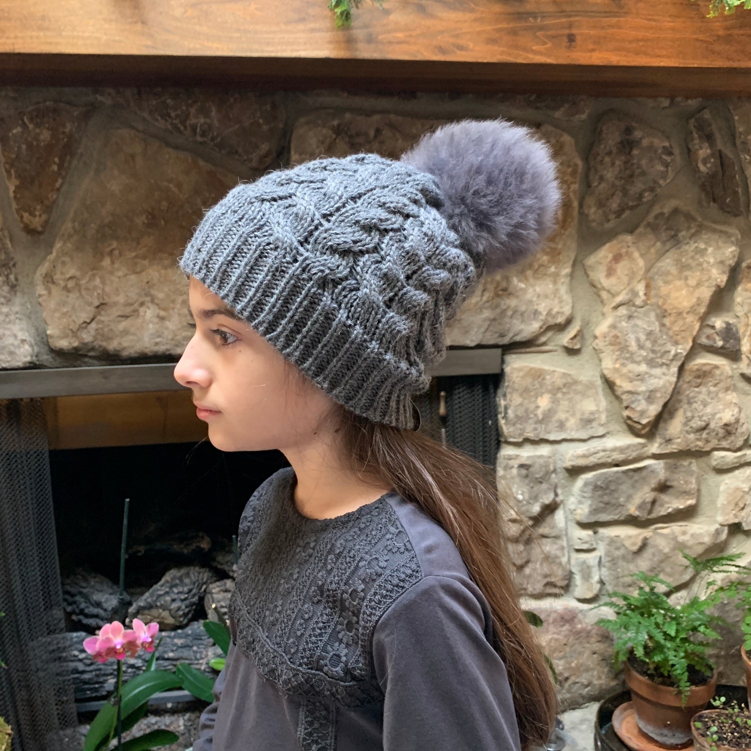 Wholesale Hats: Alpaca Fur Pom Pom Cable Hat