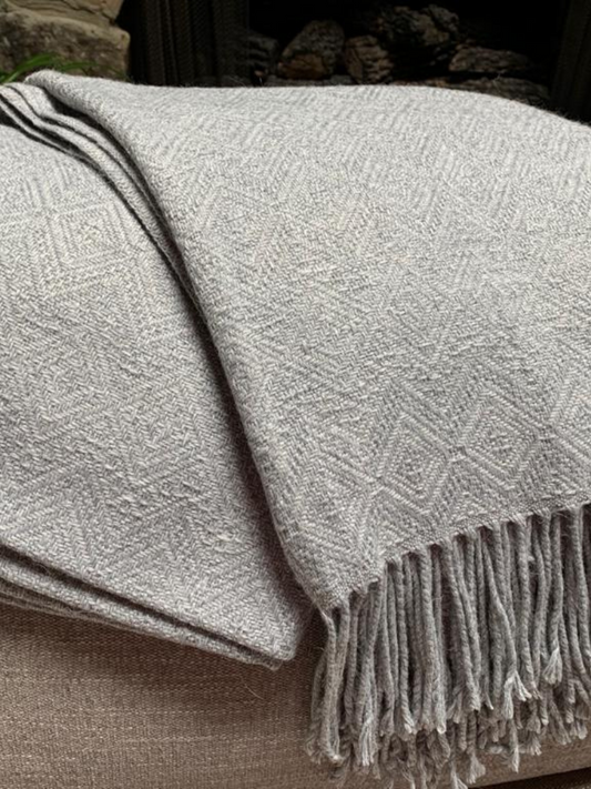 Solid Silver Alpaca Throw blanket by Peruvian Accent