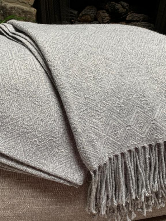 Silver Alpaca Throw Blanket