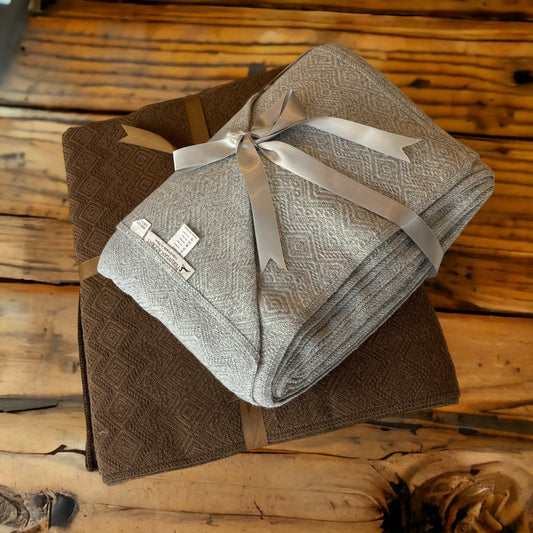 Hypoallergenic Silver or Cafe Brown Luxury Queen or King Size Alpaca Blanket