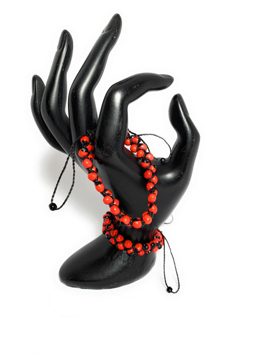 Handmade Peruvian Huayruro seed, good luck bracelet. - Peruvian Accent